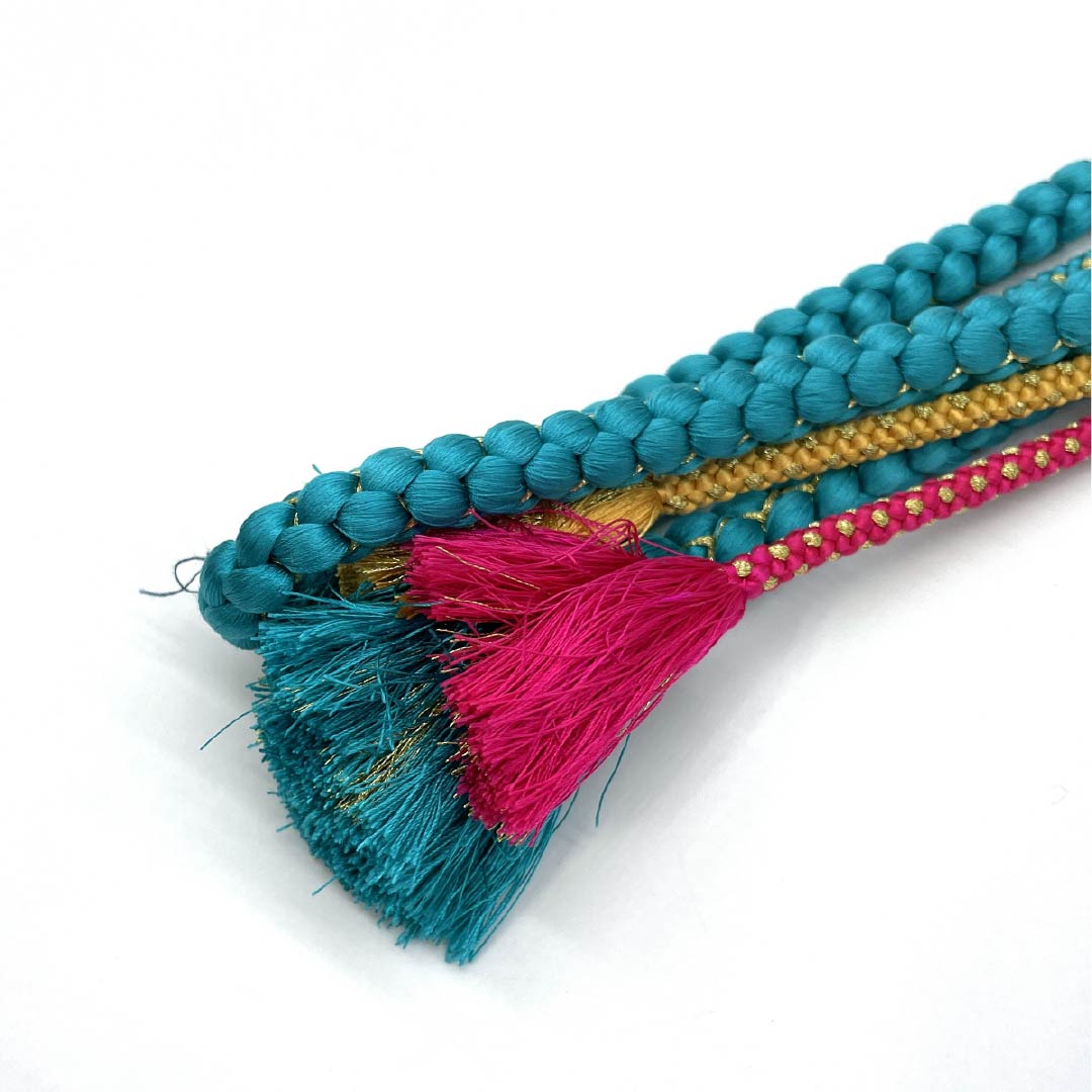 Obijime, pure silk, S rank, asagi-iro (pale green/blue), marugumi (round braid), length approximately 171cm, width approximately 1cm, for furisode, light blue tones, 1135006062424