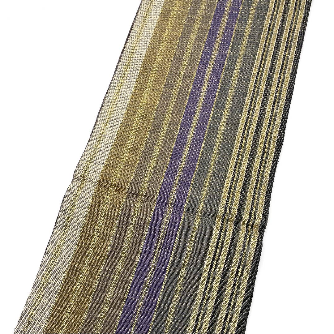 袋帯 組織り 幾何学模様 ひなや謹製 帯丈447cm 正絹 Sランク 全通 カジュアル グラデーション系 1123005622399