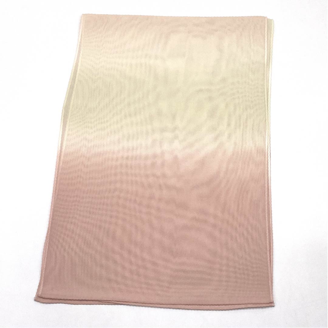 帯揚げ 正絹 NEWランク セミフォーマル 乙女色（おとめいろ） 薄黄檗色（うすきはだいろ） 夏物 バイカラー 長さ約180cm 幅約29.5cm ピンク系 1136001041913