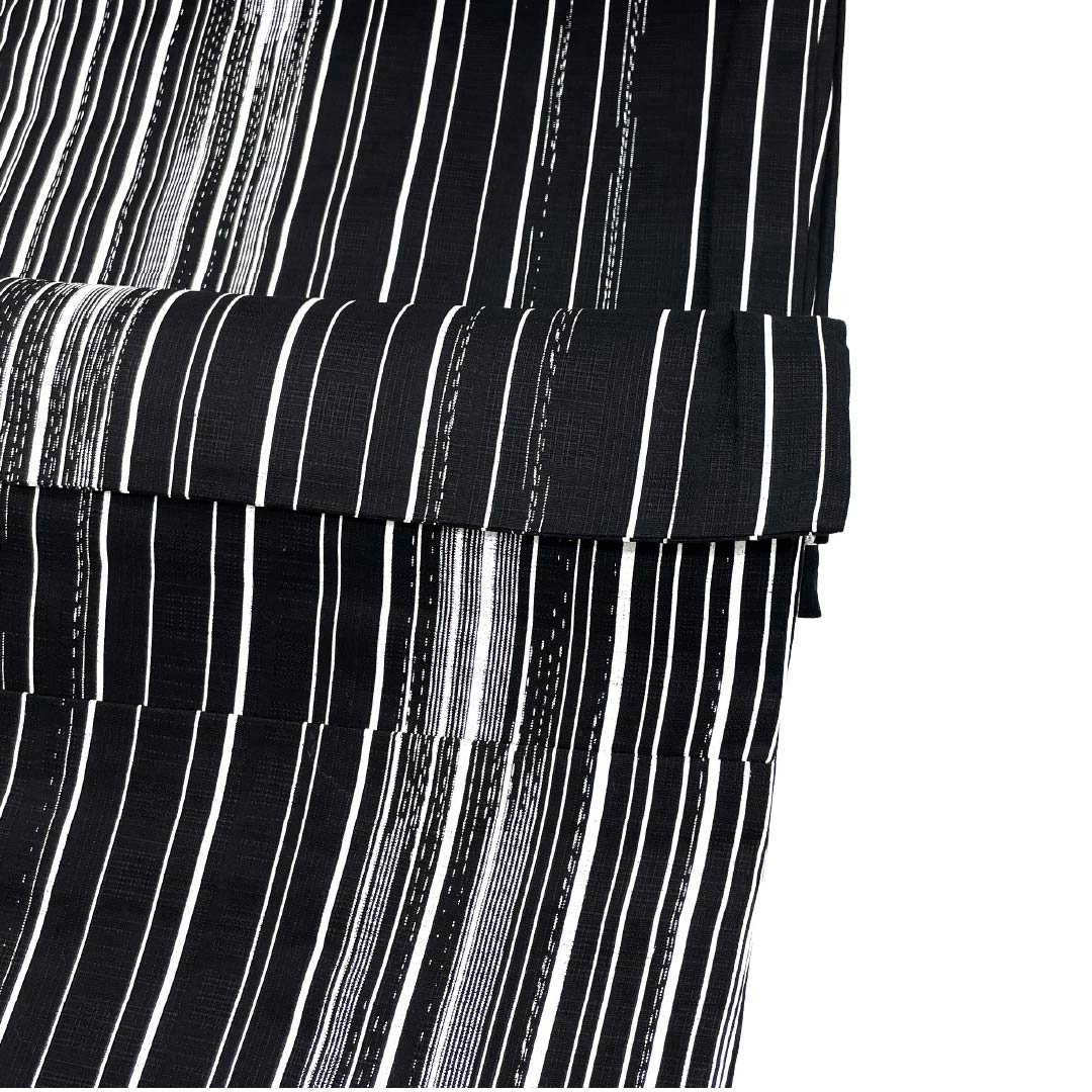 (New) Men's Yukata, Cotton, NEW Rank, Length 149cm, Sleeve-to-Sleeve 71cm, Black, XYLICOOL Cool Touch Fabric, Striped, Unlined, Black Tones, 1138000191410
