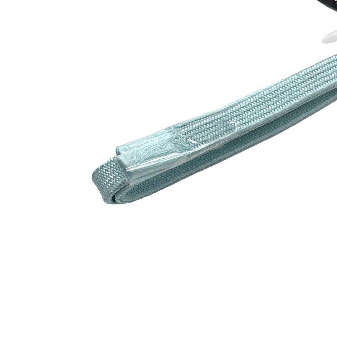 (新品)帯締め 正絹 NEWランク 三分紐 砧青磁色（きぬたせいじいろ） 帯留め付き つまみ細工 日本製 長さ約135cm 幅約0.8cm カジュアル 水色系 1135006551324