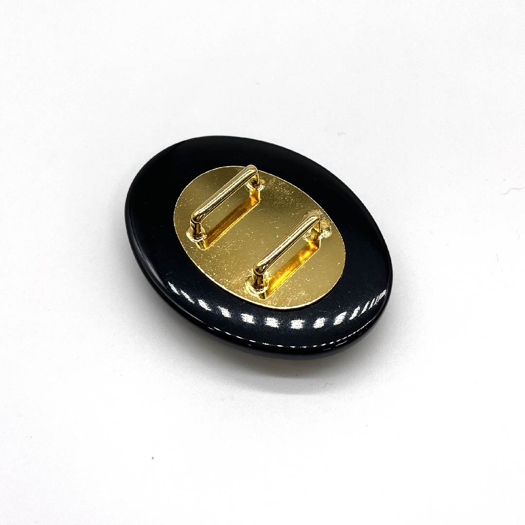 (New old stock) Obidome (sash fastener) Maki-e casual black (kuroiro) hand-painted Maki-e bellflower flower length approx. 4cm width approx. 5.5cm S rank black 1137000742910