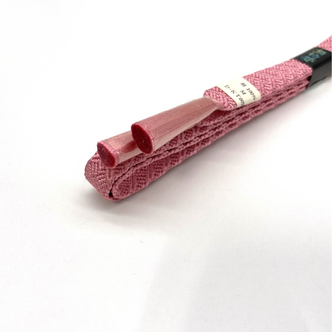 (新古品)帯締め 正絹 Sランク 中紅花色（なかのくれないいろ） 長さ約164cm 幅約1.5cm カジュアル ピンク系 1135005302313