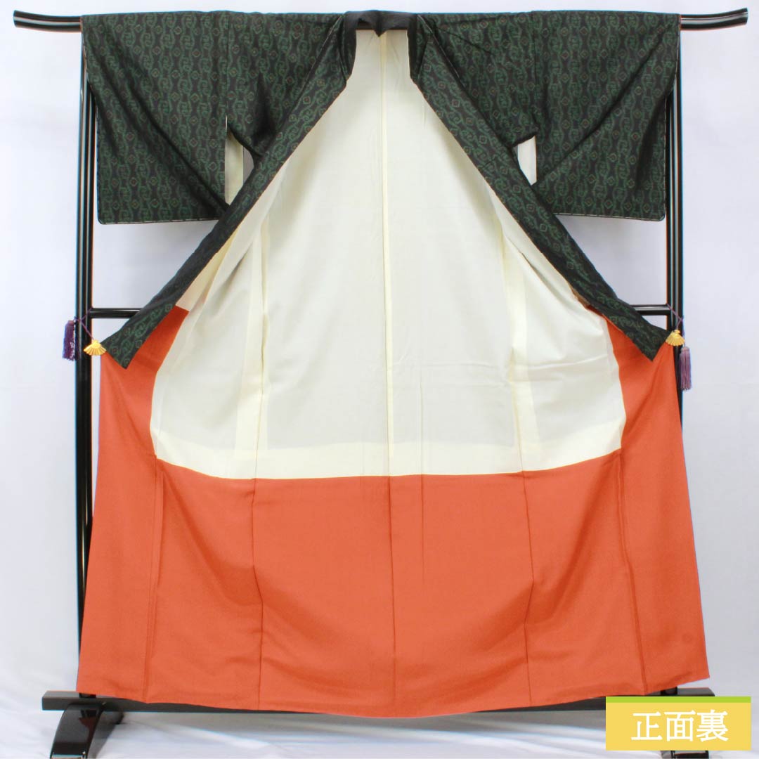リサイクル着物】紬 正絹 Aランク 身丈164cm 裄丈67cm 大島紬 横双絣