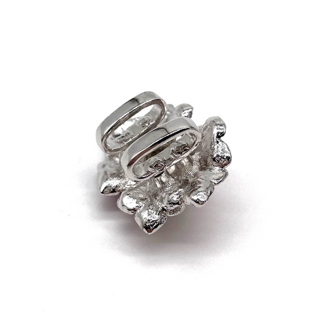 (New old stock) Obi clasp, glass, casual, Swarovski, flower, length approx. 2.5cm, width approx. 3.5cm, S rank, pink, 1137000962913
