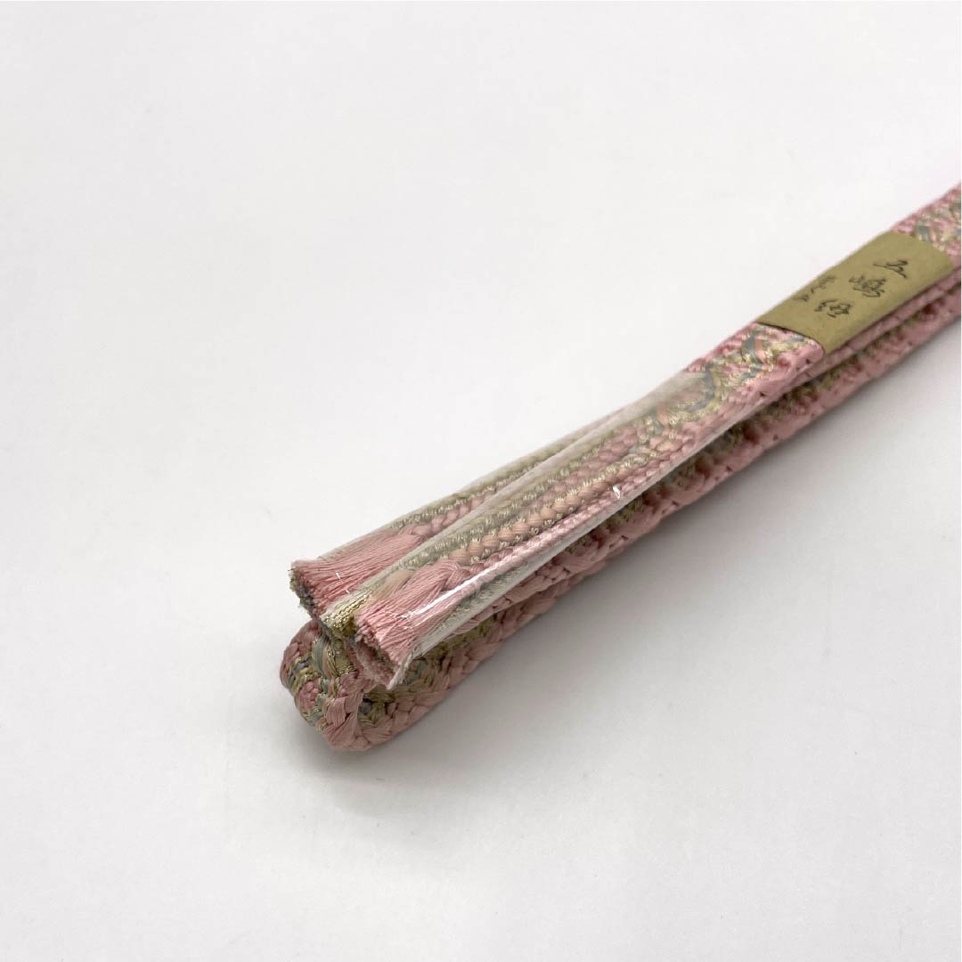 （新古品） 帯締め 正絹 NEWランク 五嶋紐 曙色（あけぼのいろ） 手ぐみ 古典柄 長さ約165cm 幅約1.6cm セミフォーマル ピンク系 1135004871313