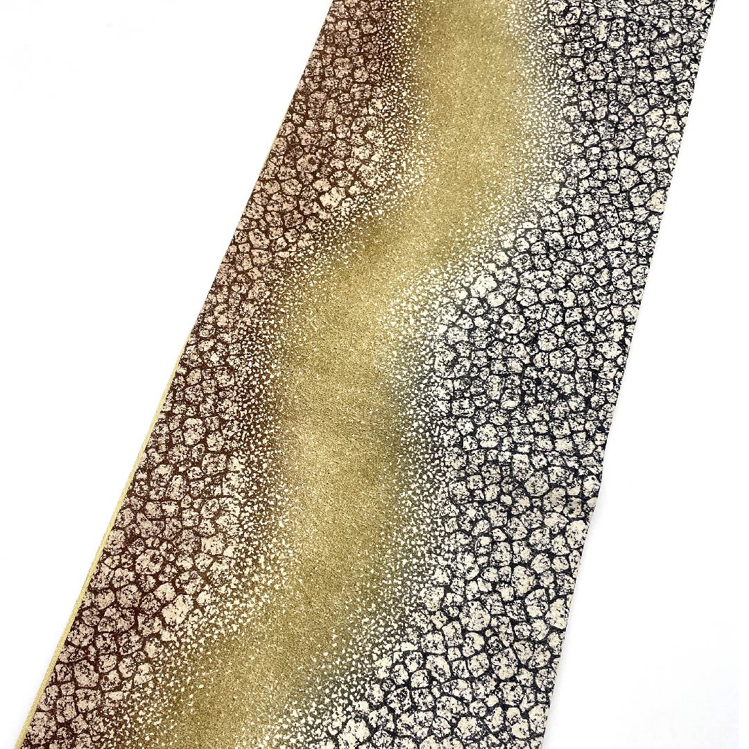 袋帯 グラデーション 石畳模様 染め帯 帯丈486cm 正絹 Sランク 全通 セミフォーマル グラデーション系 1123008122499