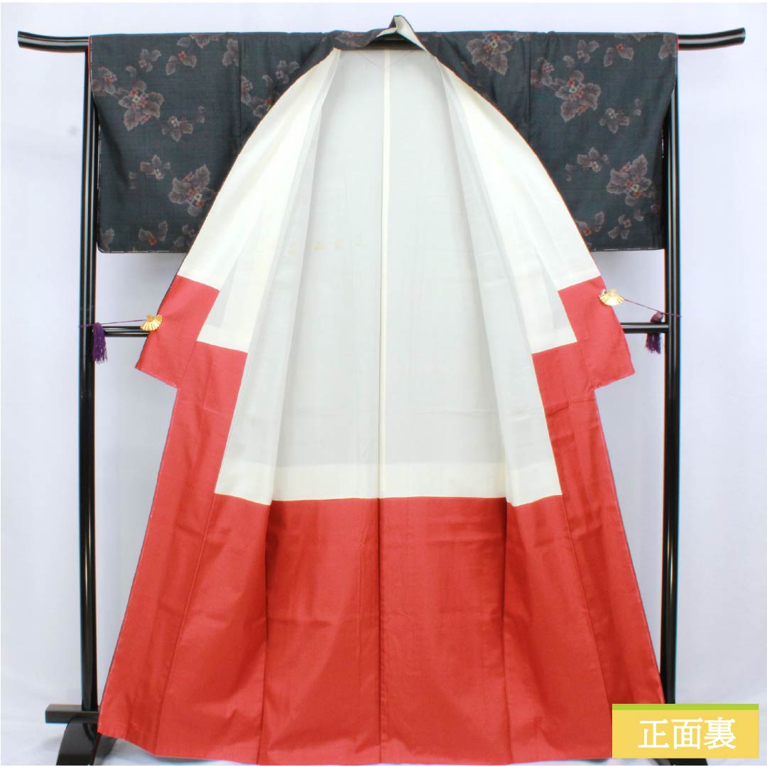 紬 正絹 Aランク 身丈166.5cm 裄丈67cm 鋼色（はがねいろ） 本場大島紬 一元絣 7マルキ 袷 青系 1116004193517