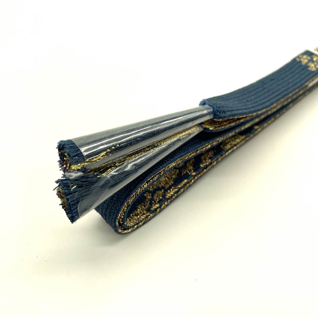 (New old stock) Silk obi-jime (sash fastener) Indigo blue (blue) Metallic thread used New old stock Length 159cm Width 1.5cm Semi-formal S rank Blue 1135002142317
