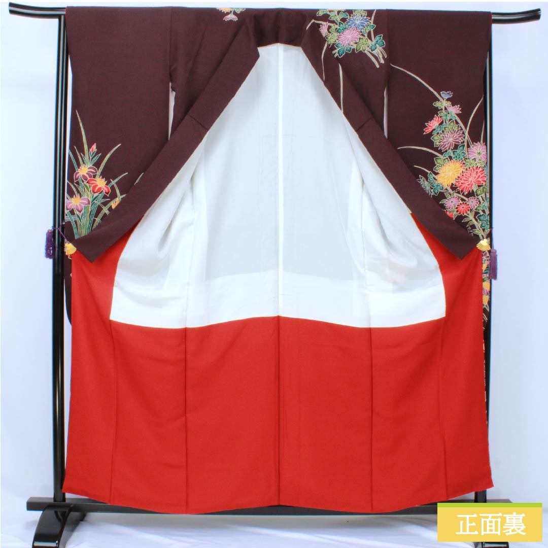 振袖 正絹 Sランク 身丈158.5cm 裄丈64.5cm 袷 二人静色（ふたりしずかいろ） 京紅型 総花 紫系 1113002432320