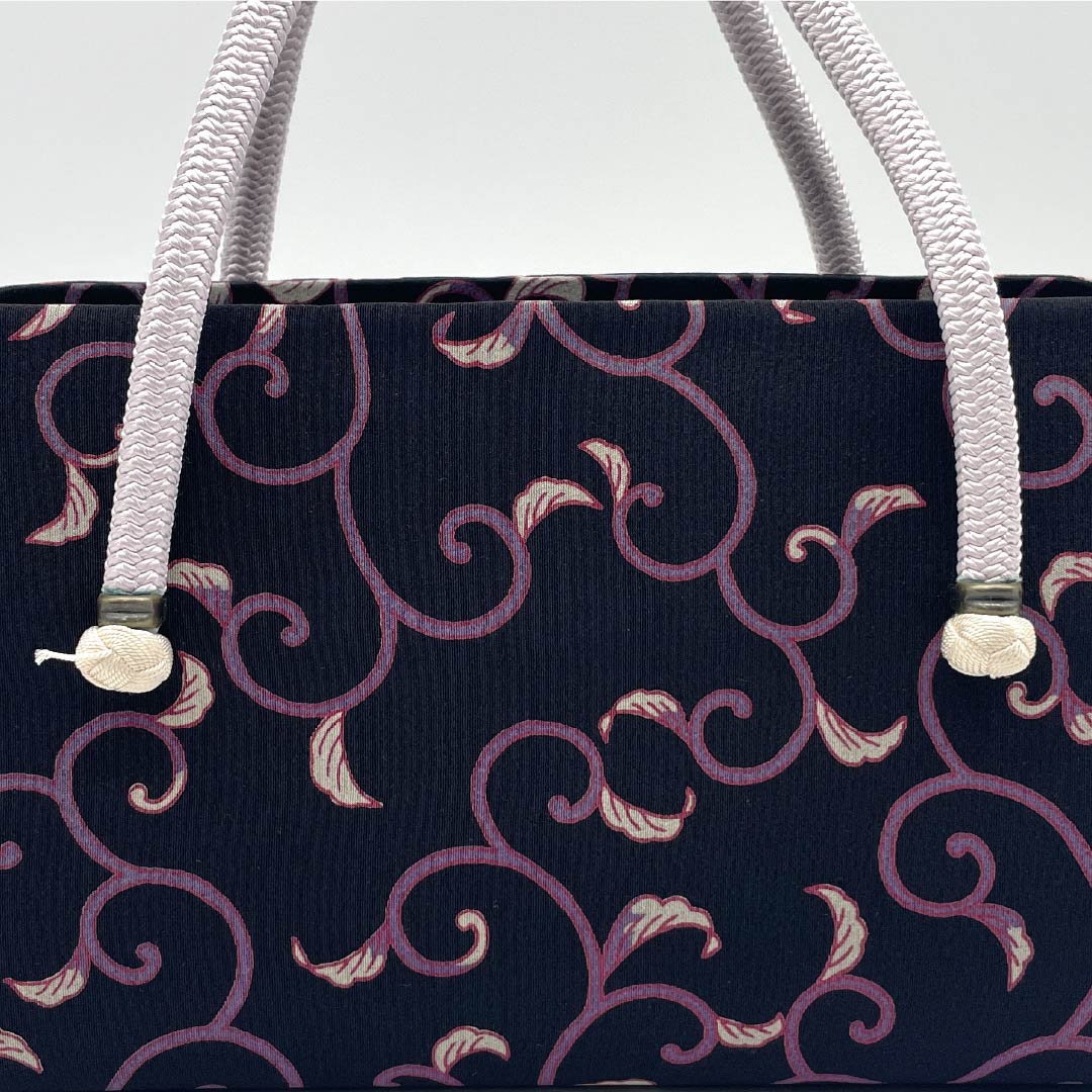 （新古品）和装バッグ カジュアル NEWランク 五嶋紐 利休バッグ 黒系 113900101110