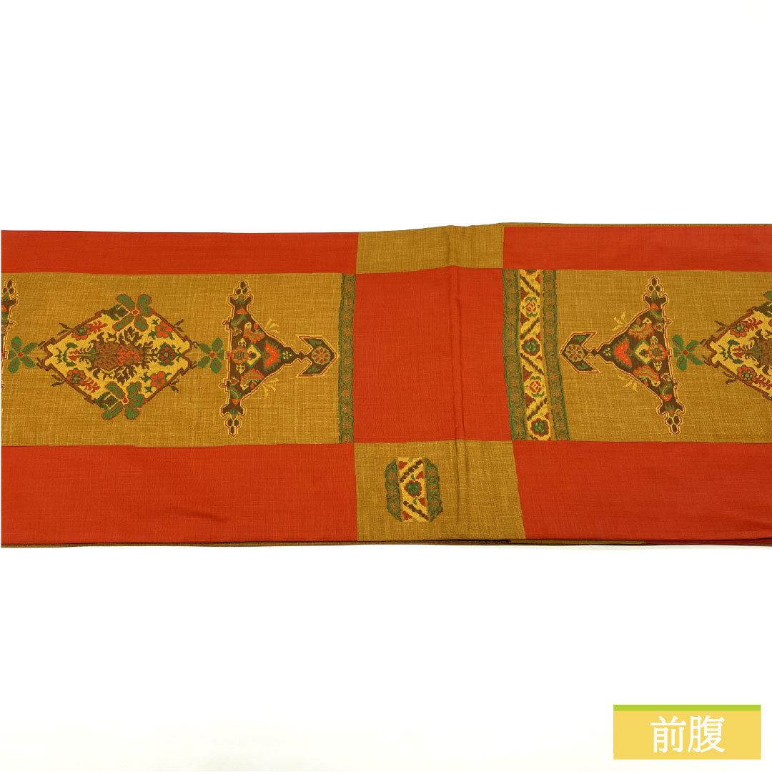 袋帯 正絹 Aランク 木屋太 西陣織 紹巴織 抽象模様  帯丈432cm 六通 カジュアル グラデーション系 1123016833399