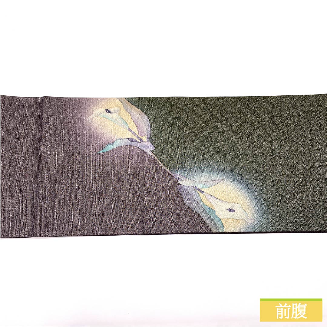 袋帯 正絹 鳩羽色（はとばいろ） カラー 帯丈434cm Sランク ポイント柄 セミフォーマル 紫系 1123014812320