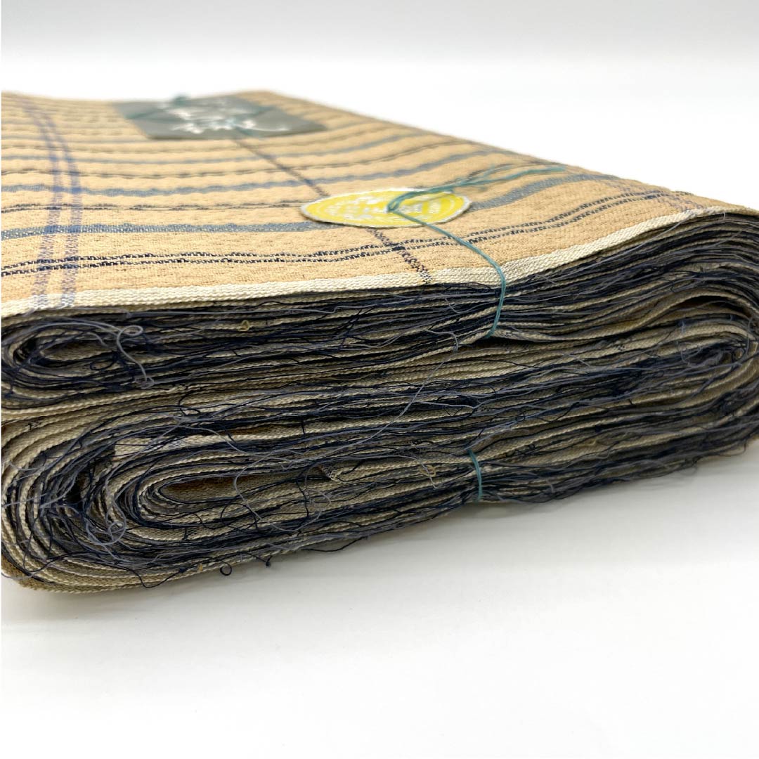 反物 浴衣 木綿 阿波しじら 重要無形文化財 正藍染 丁子茶色（ちょうじちゃいろ） Sランク ベージュ系 1130000762925