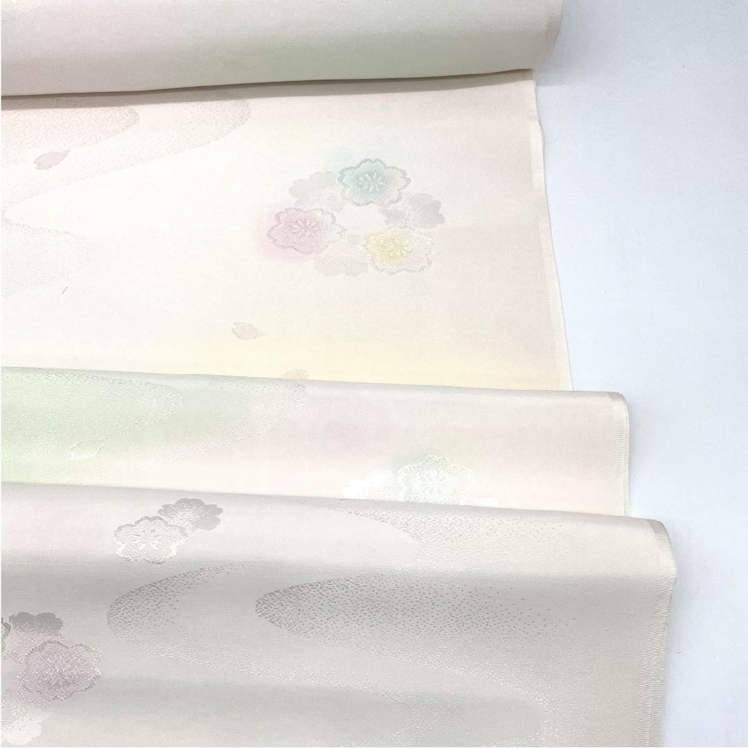 反物 長襦袢 正絹 NEWランク 創作京ぼかし 桜 ボカシ染 グラデーション系 1130001271999