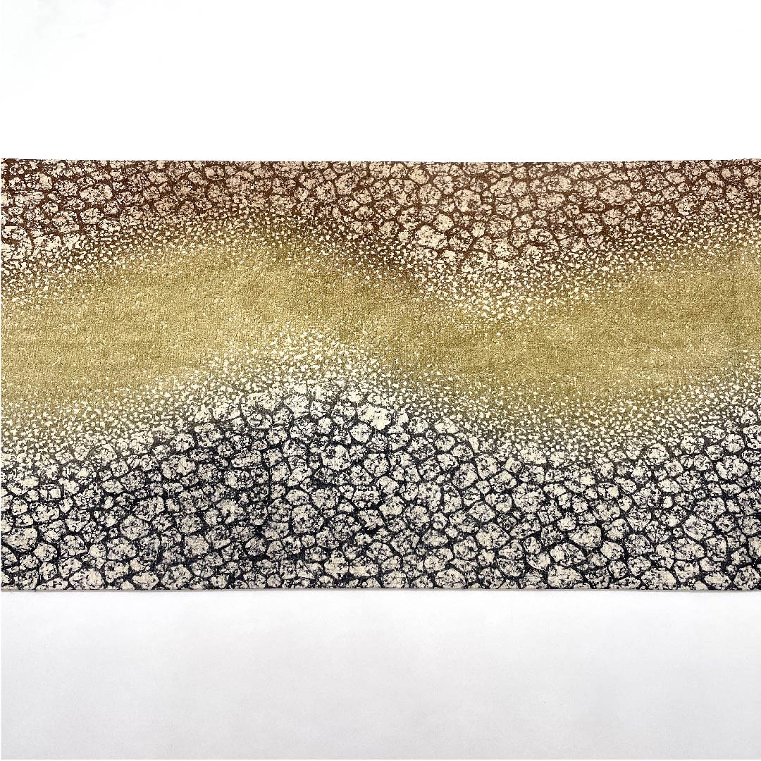 袋帯 グラデーション 石畳模様 染め帯 帯丈486cm 正絹 Sランク 全通 セミフォーマル グラデーション系 1123008122499