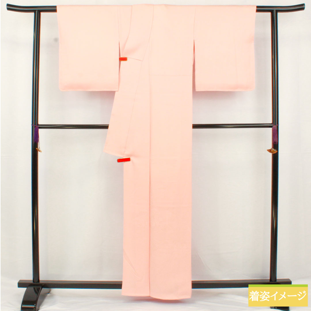 色無地 正絹 身丈160cm 裄丈64cm 紗綾形 袷 Aランク ピンク系 1114001963413