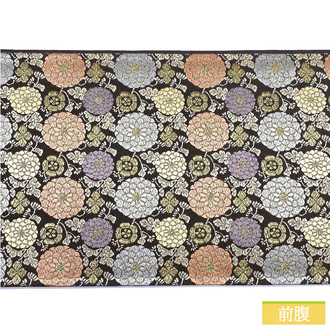 袋帯 正絹 素鼠色（すねずいろ） 瑞宝菊小紋 帯丈430cm Sランク 六通 フォーマル グレー系 1123011852322