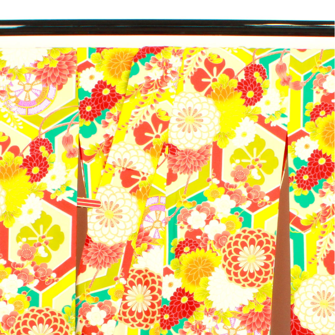 振袖 身丈170.5cm 裄丈67.5cm 袷  洗える着物 亀甲 菊 梅 藤  ポリ Sランク グラデ 1113001012699