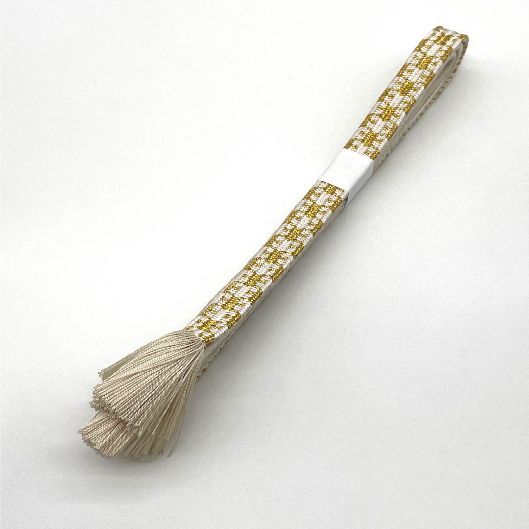 (新品)帯締め 正絹 NEWランク 生成り色（きなりいろ） 平田組紐 留袖用 古典柄 長さ約159cm 幅約1.6cm フォーマル 白系 1135004971311