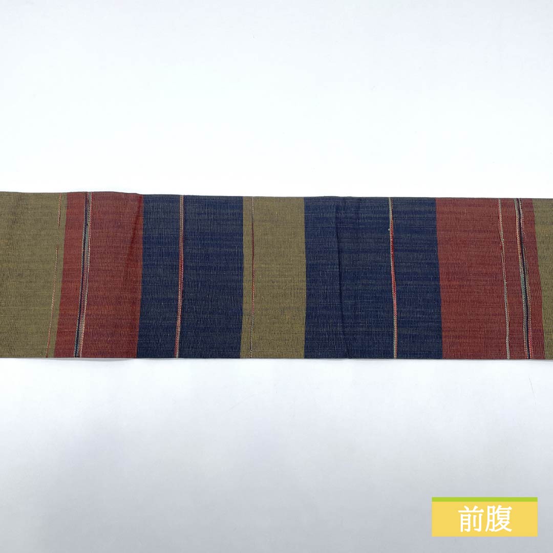 名古屋帯 紬地 横段 帯丈360cm 正絹 Sランク 六通 カジュアル グラデーション系 1124008122399 名古屋仕立て