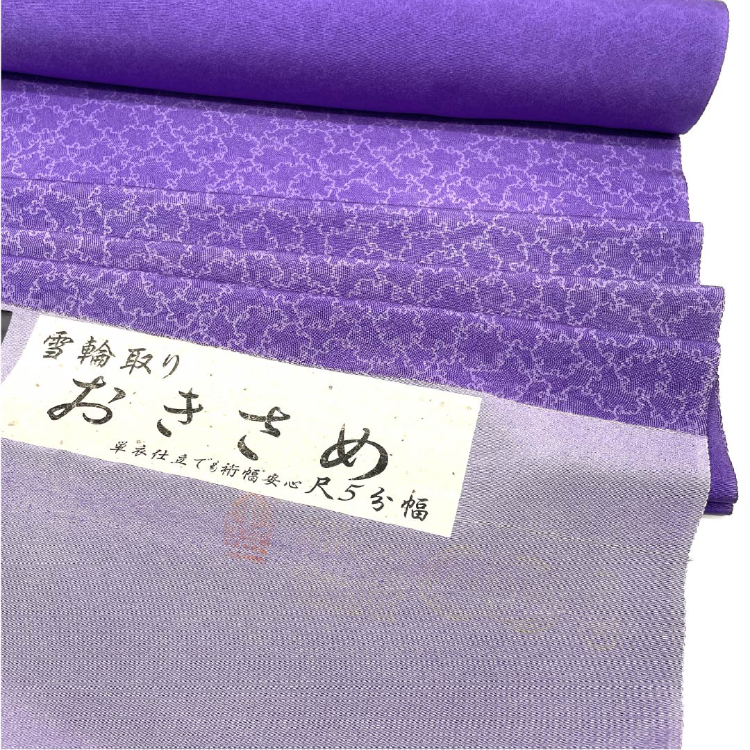 Fabric for small pattern, pure silk, genuine purple, Tango crepe, snowflake pattern, 13.5cm wide, NEW rank, purple, 1130001161920