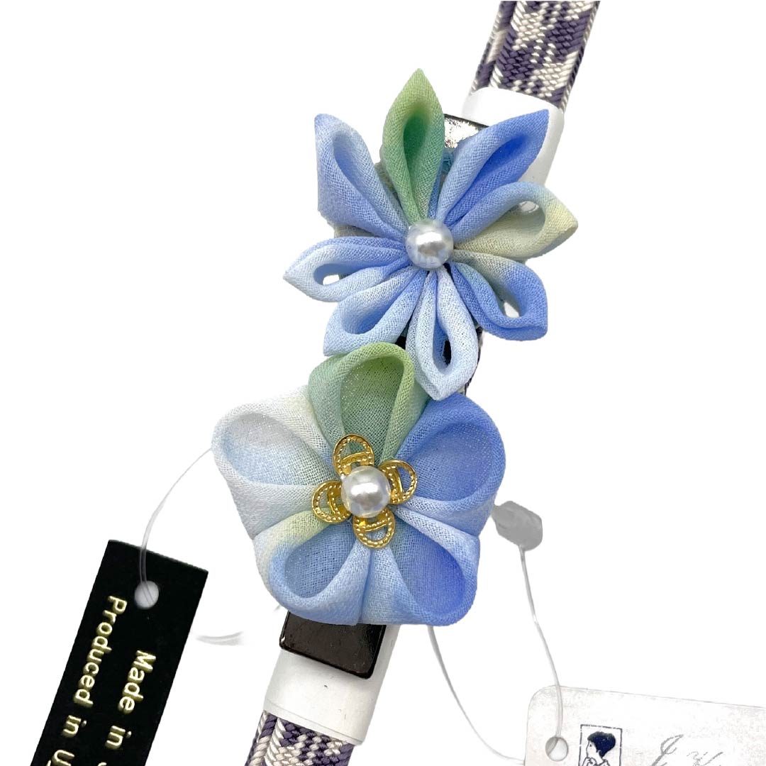 (新品)帯締め 正絹 NEWランク 三分紐 滅紫色（けしむらさきいろ） 帯留め付き つまみ細工 日本製 長さ約135cm 幅約0.8cm カジュアル 紫系 1135006581320