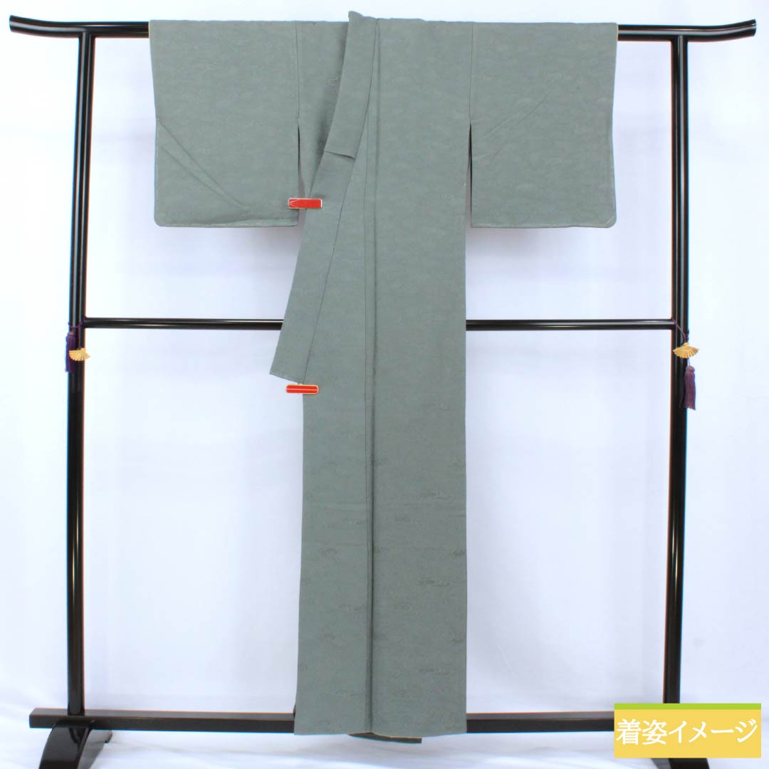 リサイクル着物】色無地 正絹 Sランク 身丈157.5cm 裄丈63cm 深川鼠色 リサイクル着物】色無地 正絹 Sランク 身丈157.5cm 裄丈63cm 深川鼠色