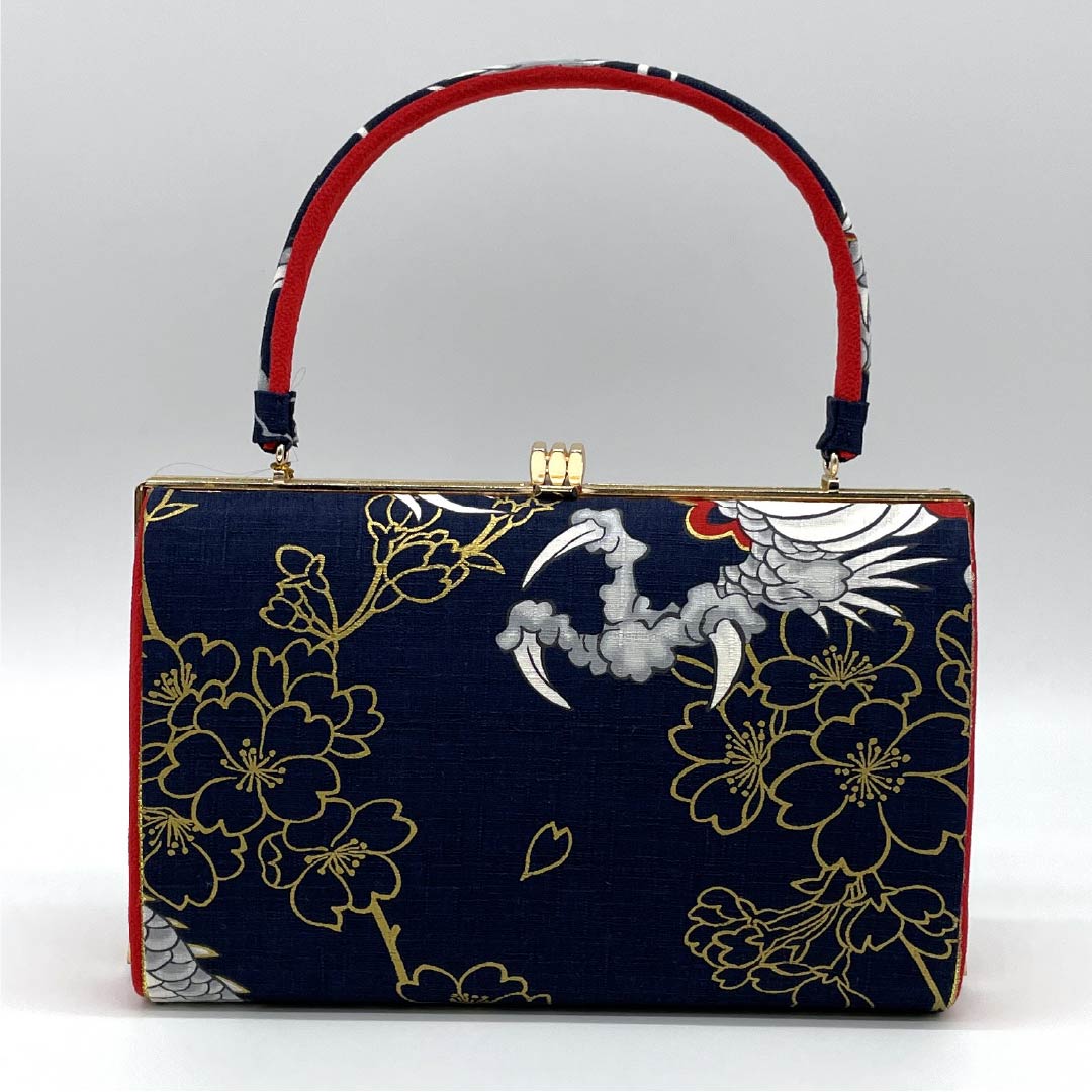 和装バッグ カジュアル NEWランク 相済茶色（あいすみちゃいろ） 白龍 古典柄 ハンドメイド作家 黒系 113900067110