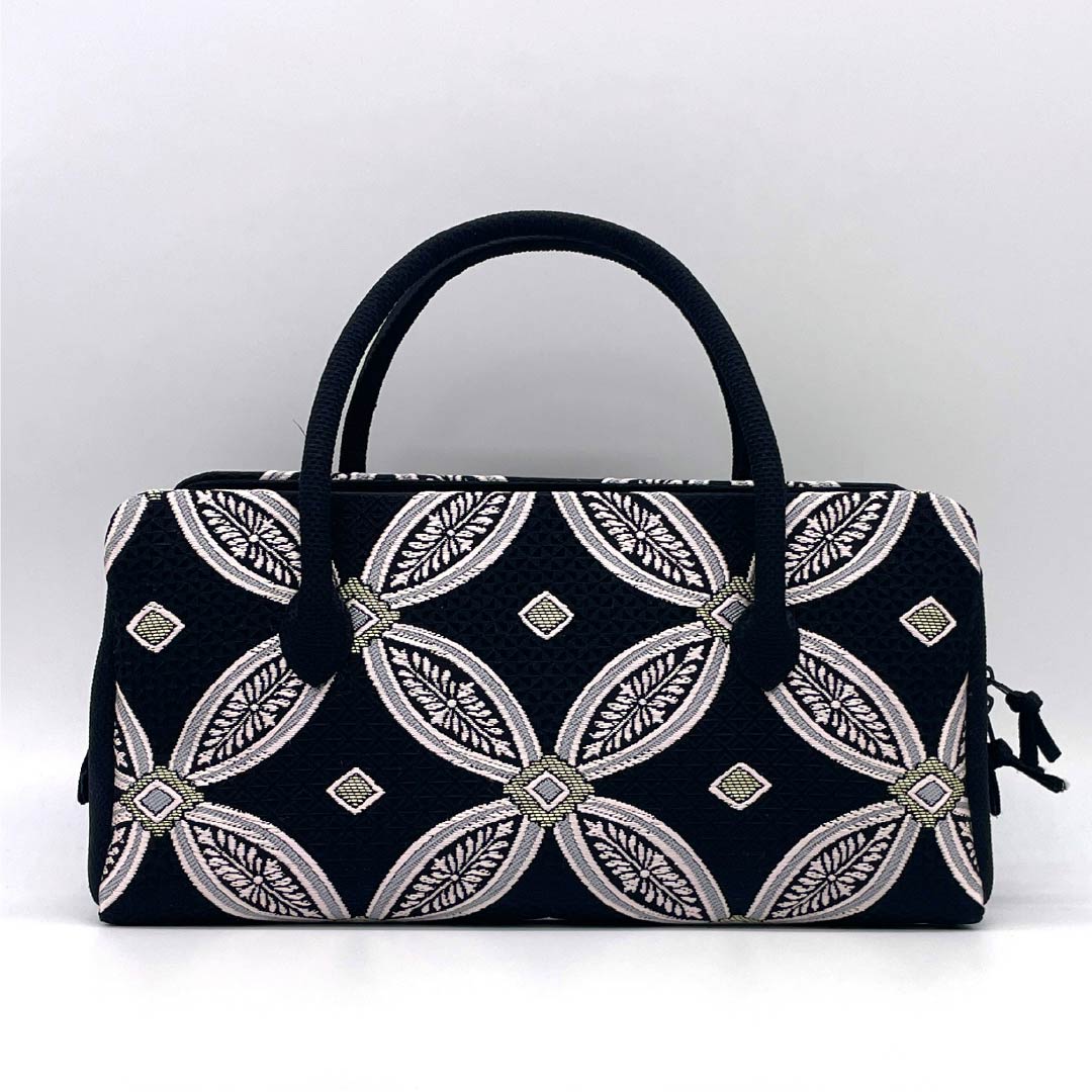 （新古品）和装バッグ セミフォーマル NEWランク 西陣織 利休バッグ 黒系 113900090110