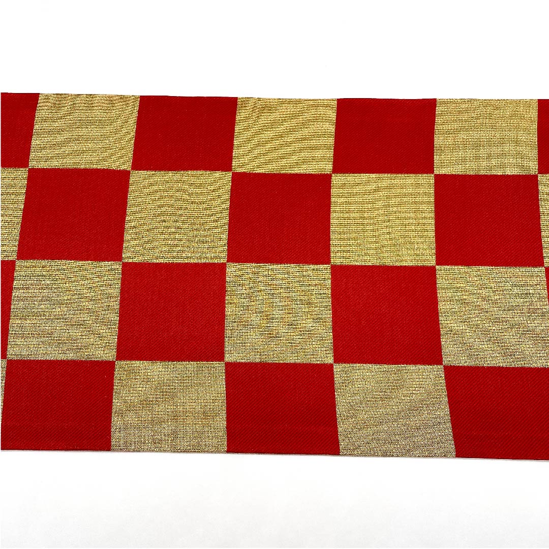 袋帯 金色 振袖用 市松 帯丈436cm 正絹 Sランク 六通 フォーマル 金系 1123006242321