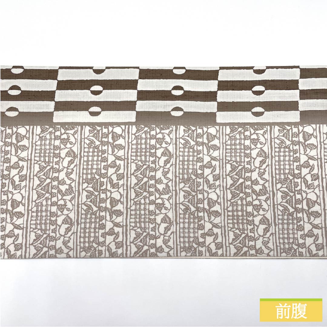 袋帯 正絹 更紗調 染帯 帯丈452cm Sランク 全通 カジュアル 白系 1123013142411