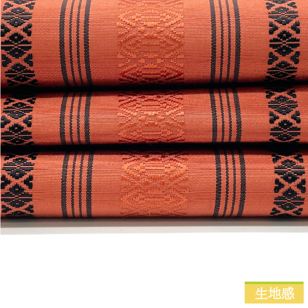 半幅帯 正絹 Sランク 紅唐色（べにとういろ） 献上柄 帯丈380cm 朱系 1125002312316
