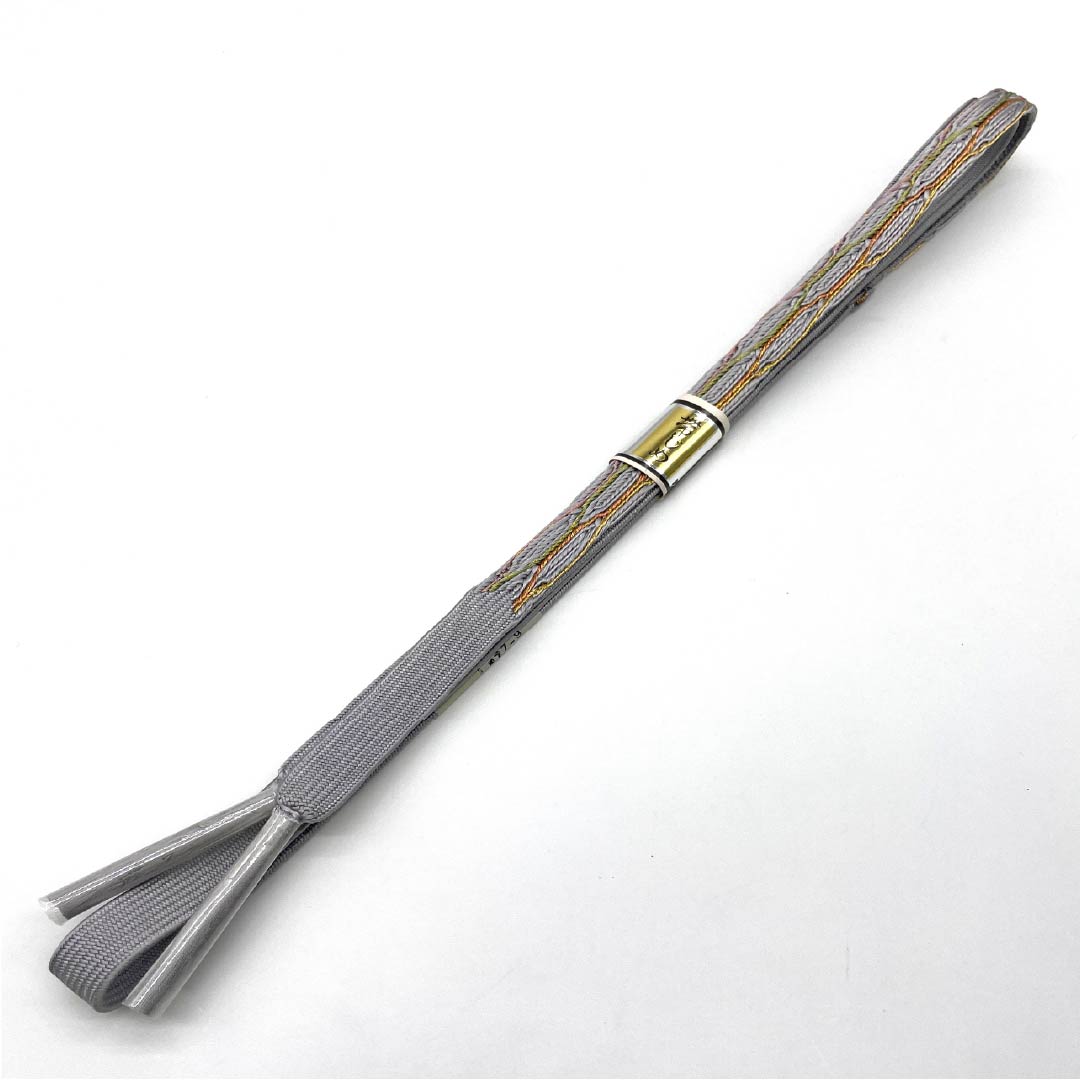 （新古品） 帯締め 正絹  鈍紫色（にぶむらさきいろ） 幅広め 長さ約164.5cm 幅約1.7cm フォーマル NEWランク グレー系 1135003401322