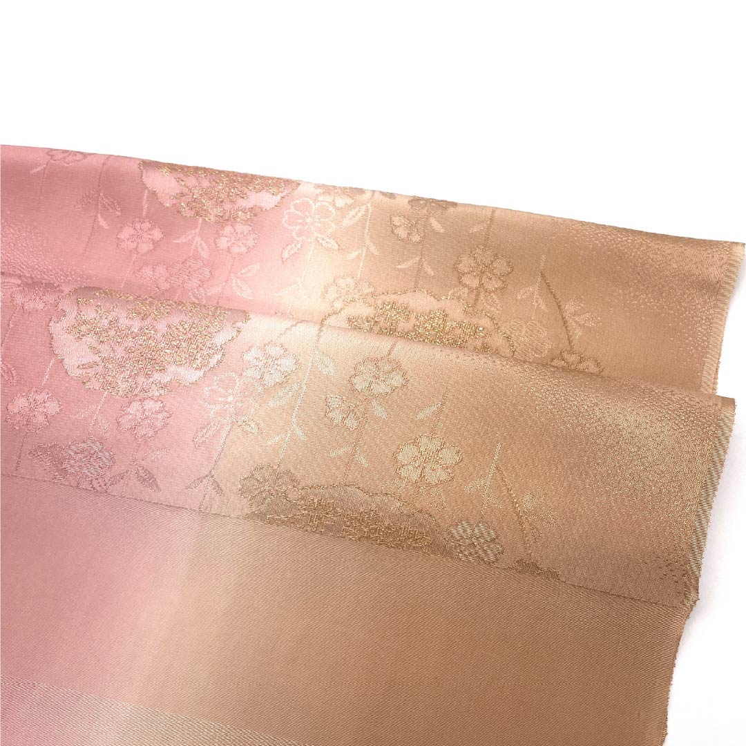 Obiage Silk S-Rank Semi-Formal Hitoeume-iro (Single Plum Blossom Color) Hadairo (Skin Color) Gradation Yukiwa (Snowflake Pattern) Length approx. 172cm Width approx. 29.5cm Pink-toned 1136002482913