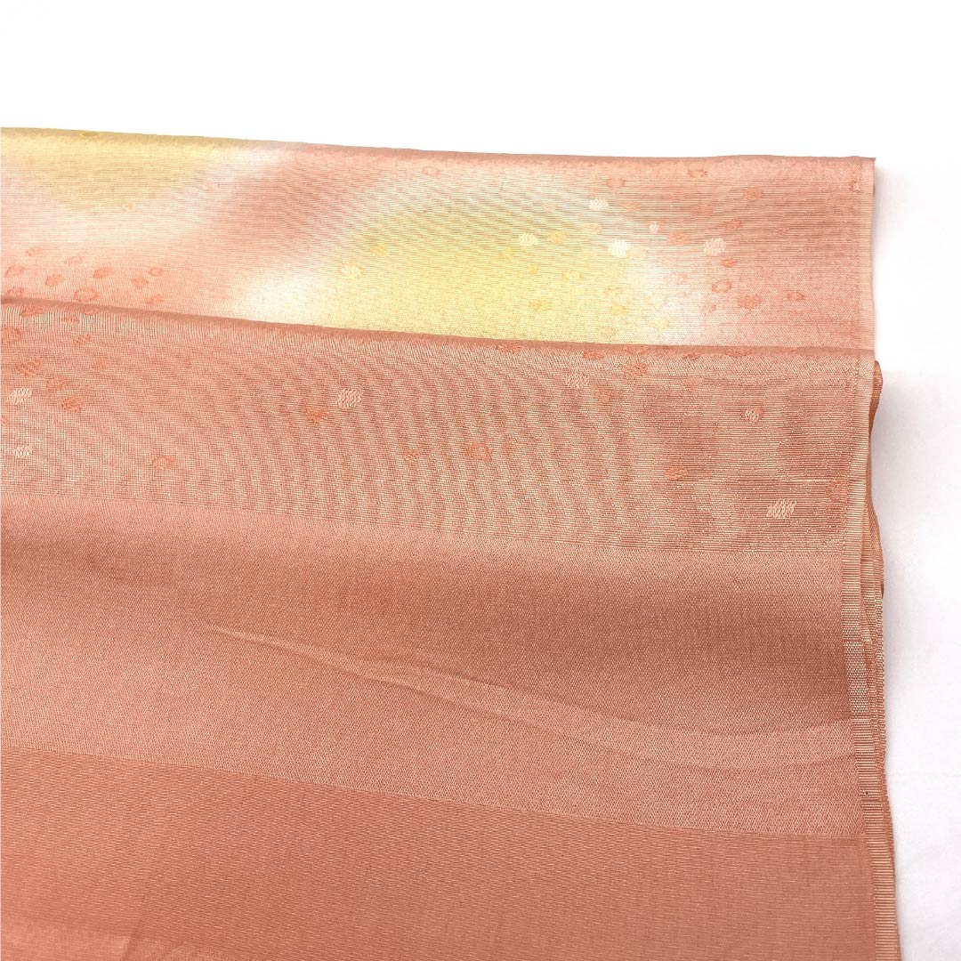 Casual Obiage (Sash) made of pure silk, S-rank, Tokiiro (Toki-iro) with dots and a round design, approximately 176cm long and 30cm wide, in pink. Product code: 1136001942913