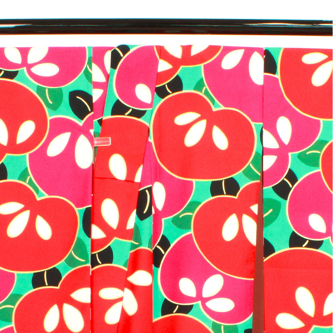 Long-sleeved kimono, length 171cm, sleeve length 67cm, lined, floral greenish blue, washable kimono, Tachibana, poly, S rank, blue, 1113001002617