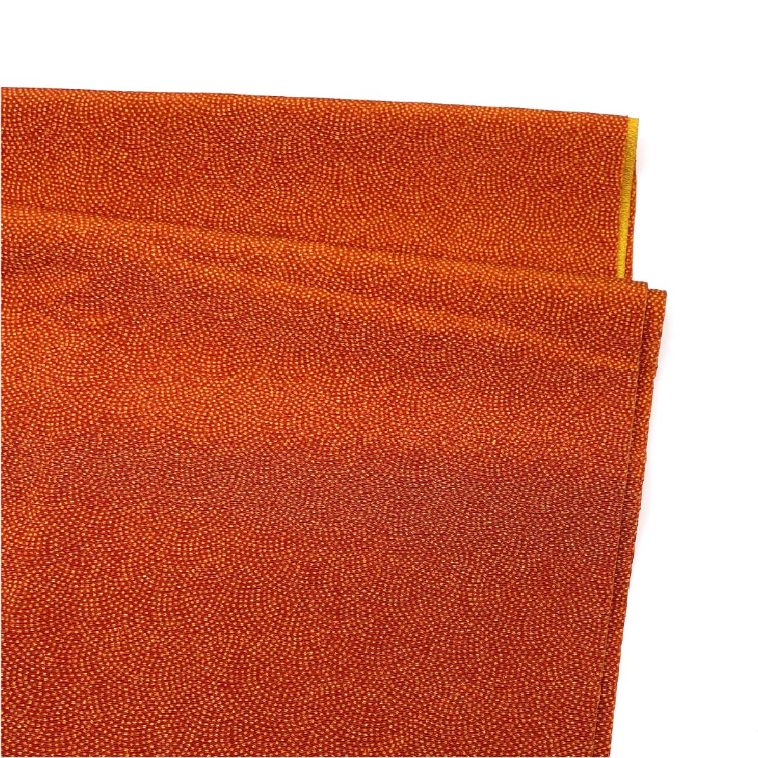 帯揚げ 正絹 セミフォーマル 赭色（そおいろ） 鮫 黄土色（おうどいろ） 古典柄 長さ約186cm 幅約30cm Sランク 茶系 1136000482914