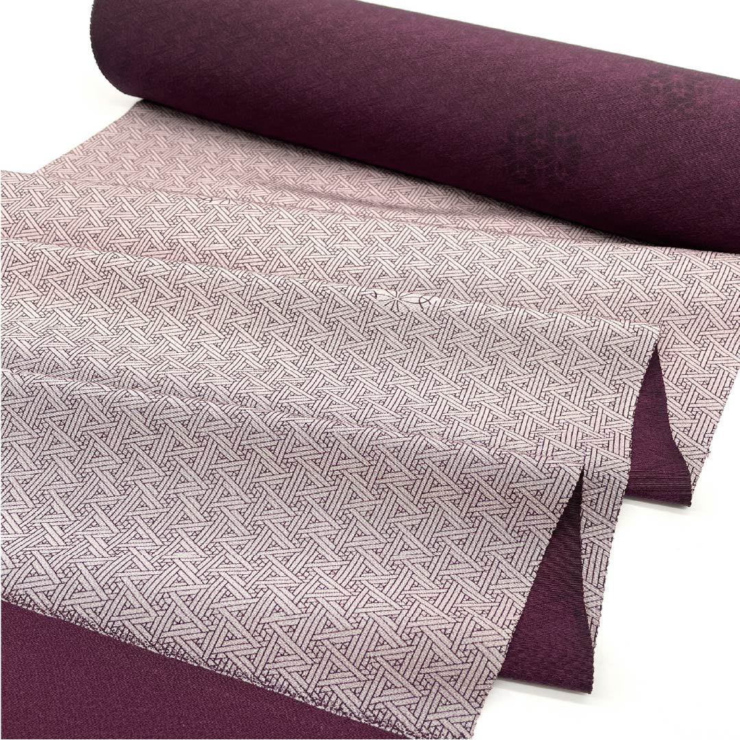 Fabric Komon Pure Silk Umenezuiro Tango Chirimen Hokusai Pattern Nago Asanoha New Rank Gray 1130001111922