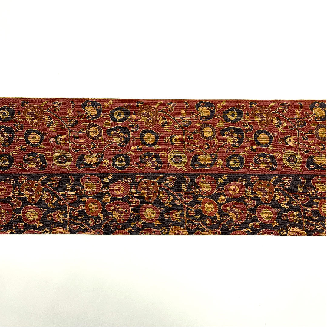 Nagoya obi, Shobaori, abstract pattern, obi length 357.5cm, pure silk, S rank, full length, casual, brown, 1124002382314, Nagoya style