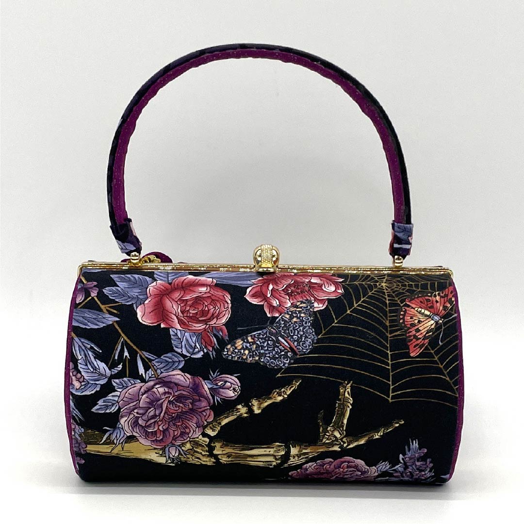 Casual Japanese-style bag, NEW rank, black, rose, spider web, butterfly, black, 113900129110