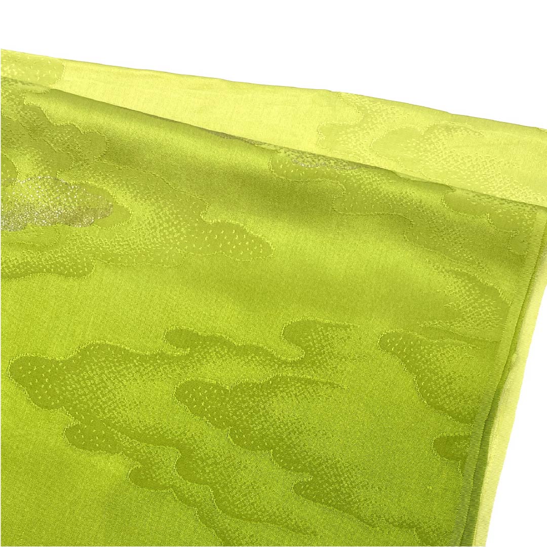 帯揚げ 正絹 フォーマル 青柳色（あおやぎいろ） 雲 古典柄 長さ約180cm 幅約30cm Sランク 緑系 1136000342919