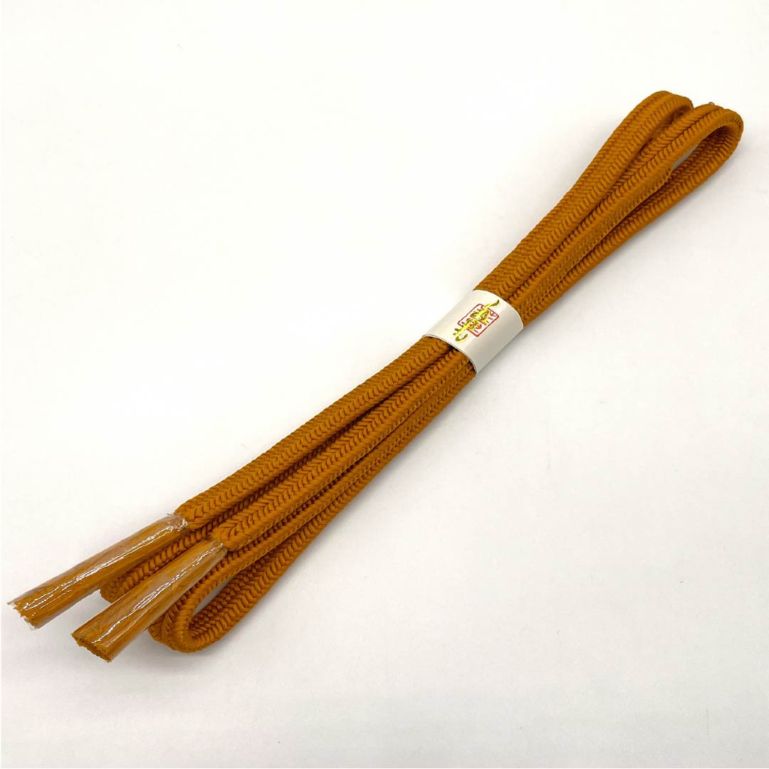 (New old stock) Obijime (belt sash) Pure silk, amber color (ameiro), crown set, new old stock, length approx. 168cm, width approx. 1cm, semi-formal, NEW rank, brown, 1135003571314
