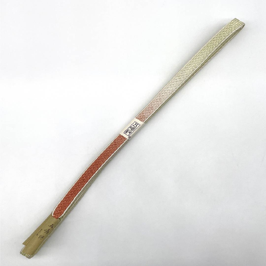 （新古品） 帯締め 正絹 NEWランク 五嶋紐 薄柳色（うすやなぎいろ） 手ぐみ 古典柄 長さ約165cm 幅約1.4cm セミフォーマル 緑系 1135004901319