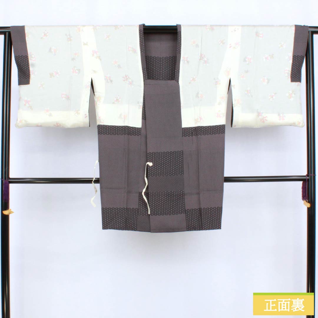 道行コート 正絹 Aランク 身丈89cm 裄丈65cm 鳩羽色（はとばいろ） 江戸小紋 袷 紫系 1117001433920