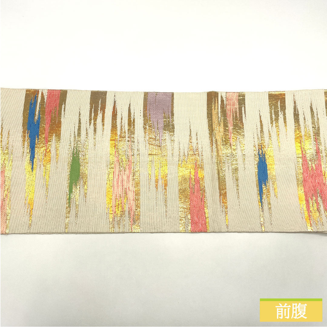 袋帯 正絹 Aランク 環美術織物 西陣織 黎明満山   帯丈420cm 六通 セミフォーマル 白系 1123016523311