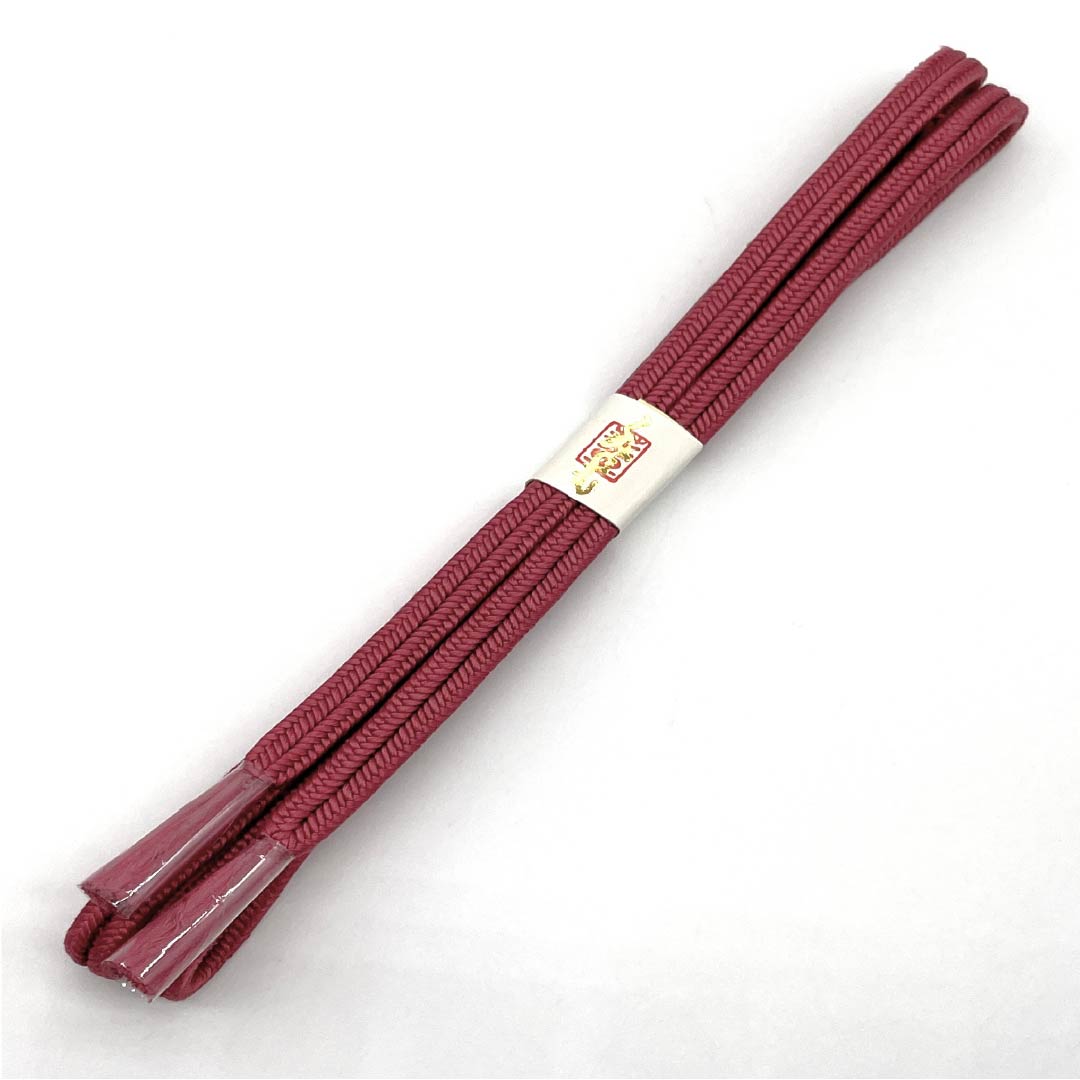 （新古品） 帯締め 正絹  紅鶸色（べにひわいろ） 冠紐 新古品 長さ約151cm 幅約1cm セミフォーマル NEWランク ピンク系 1135003501313