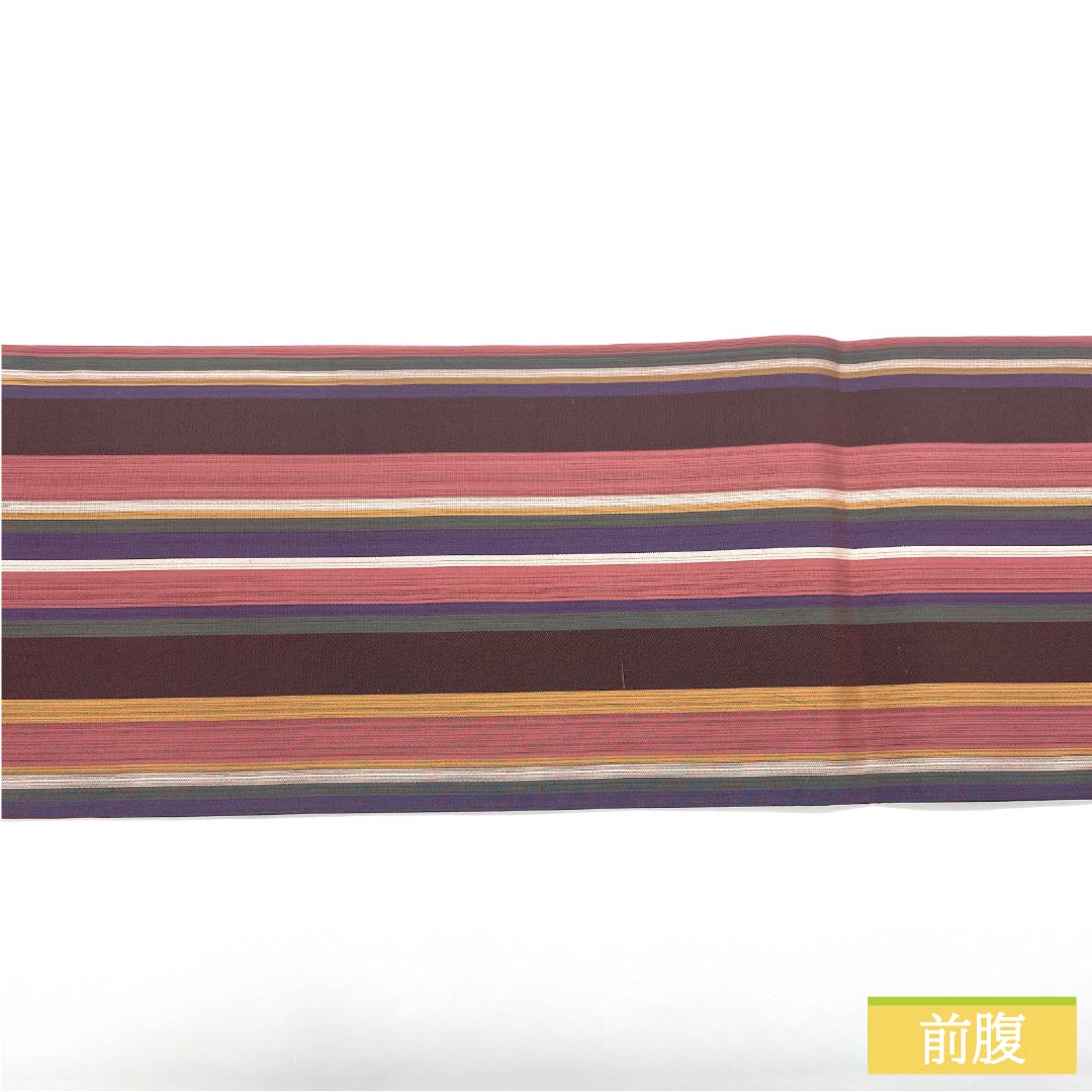 袋帯 正絹 Aランク 縞 帯丈440cm 全通 カジュアル グラデーション系 1123015403399