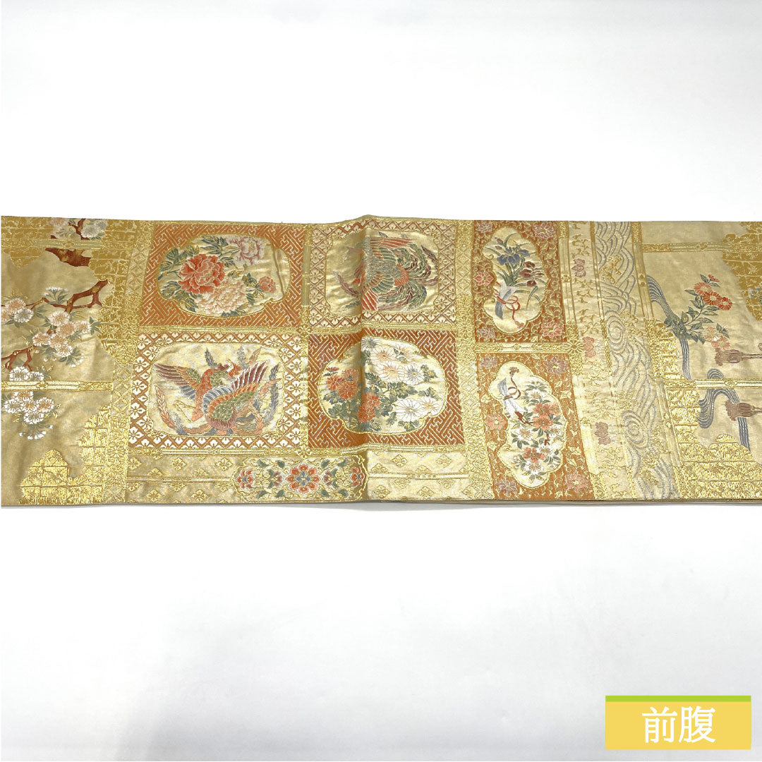 袋帯 正絹 Aランク 二条城二の丸御殿 西陣織 留袖用   帯丈428cm 六通 フォーマル 金系 1123017173321