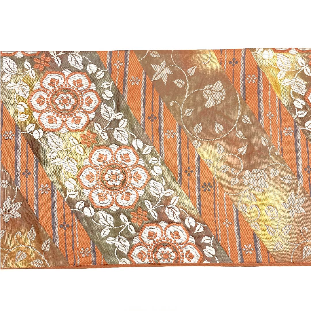 （未仕立）袋帯 緋褪色（ひさめいろ） 正倉院裂文 帯丈434cm 正絹 Sランク 六通 フォーマル ピンク系 1123002892313